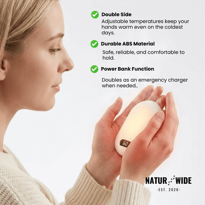 Double-Heat Hand Warmer – Rechargeable Pocket Warmer