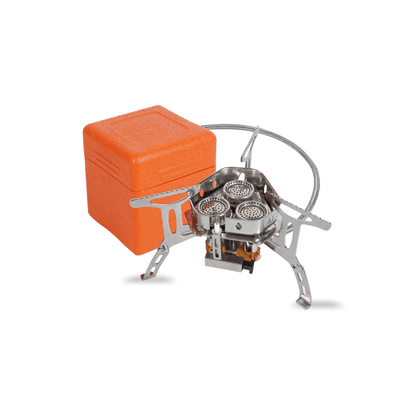 3-Head 5800W Folding Gas Camping Stove – Portable Backpacking Burner