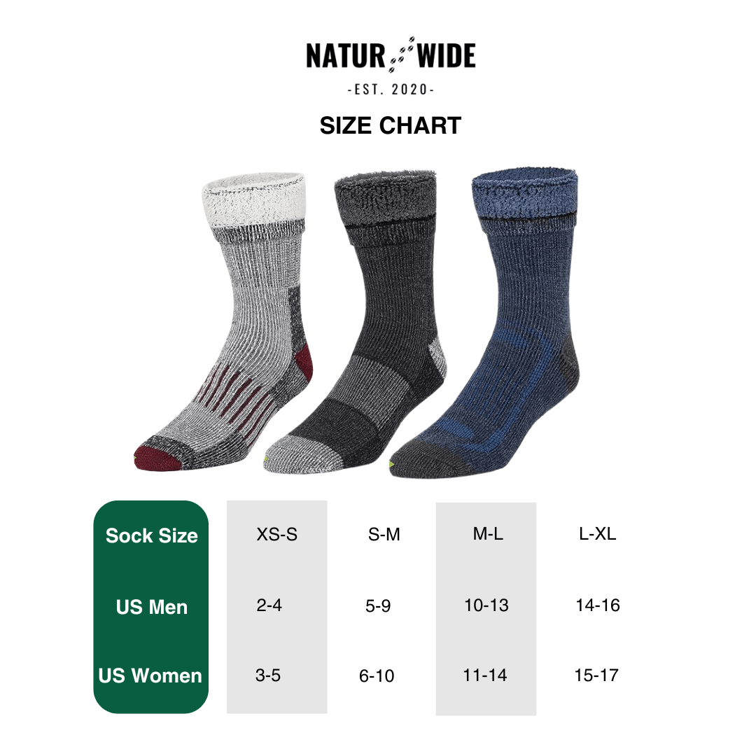 Naturwide Merino Wool Socks – 3-Pack for Men &amp; Women
