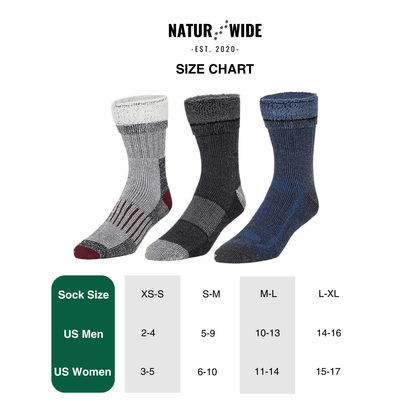 Naturwide Merino Wool Socks – 3-Pack for Men &amp; Women