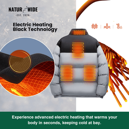 Naturwide Heated Winter Jacket – 6 Heating Zones, Waterproof &amp; Extra Warm for Men and Women
