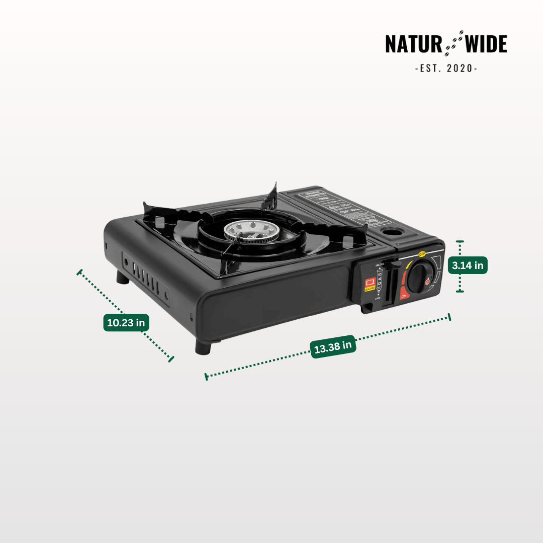 Portable Gas Camping Stove 2500W with Spill Tray & Pot Stand