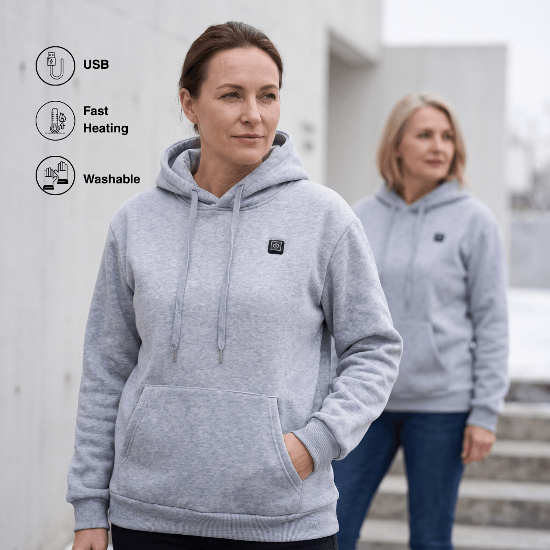 USB Heated Hoodie – Unisex Zip-Up with Thick Wool Lining