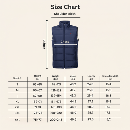 Heated Vest – 9 Heating Zones, USB Rechargeable &amp; Waterproof