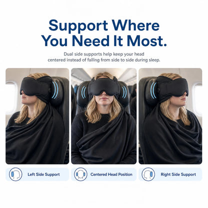 Left, center and right: Snoozle side supports keep the head centered while sleeping